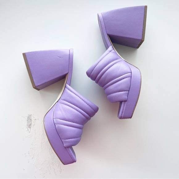 CIRCUS By Sam Edelman Marlie Lavender Puffer Chunky Platform Mules NEW - Picture 5 of 11